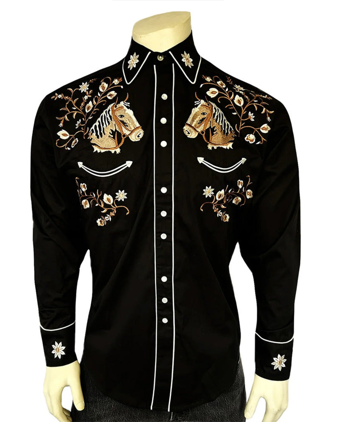 Rockmount - Chemise Horsehead Floral Western - Noir