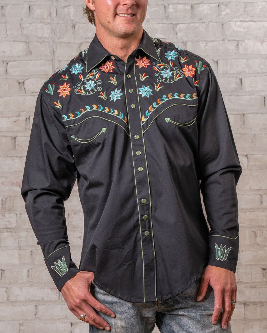Rockmount - Chemise Agave Cactus Western - Noir