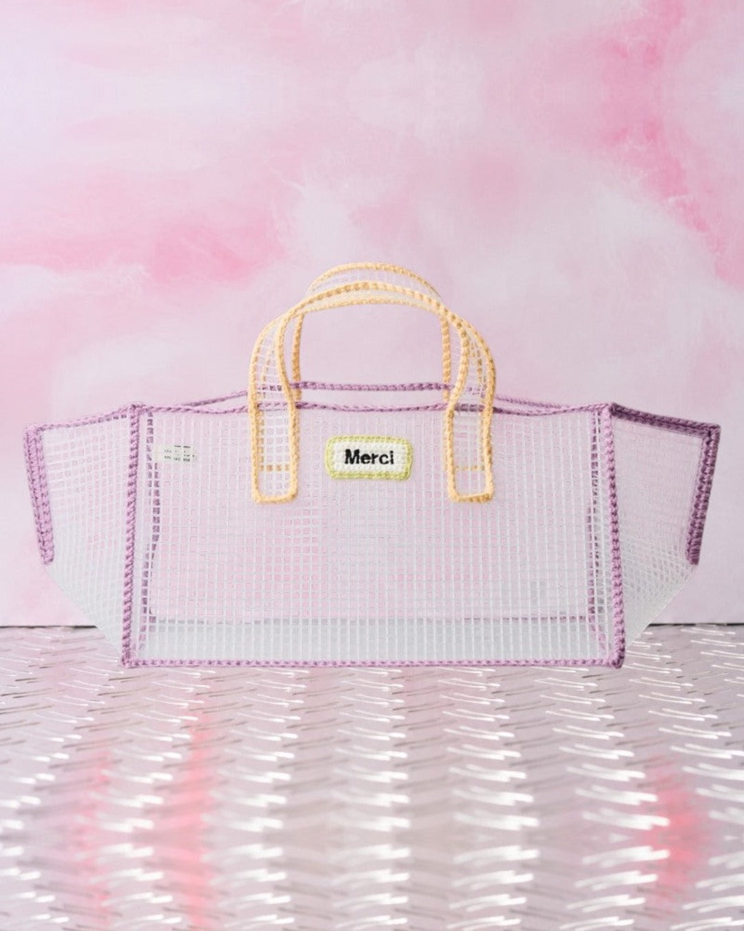 Merci x Mimi Salon - Mimi Salon x Merci - Basket Bag L - Purple & Yellow
