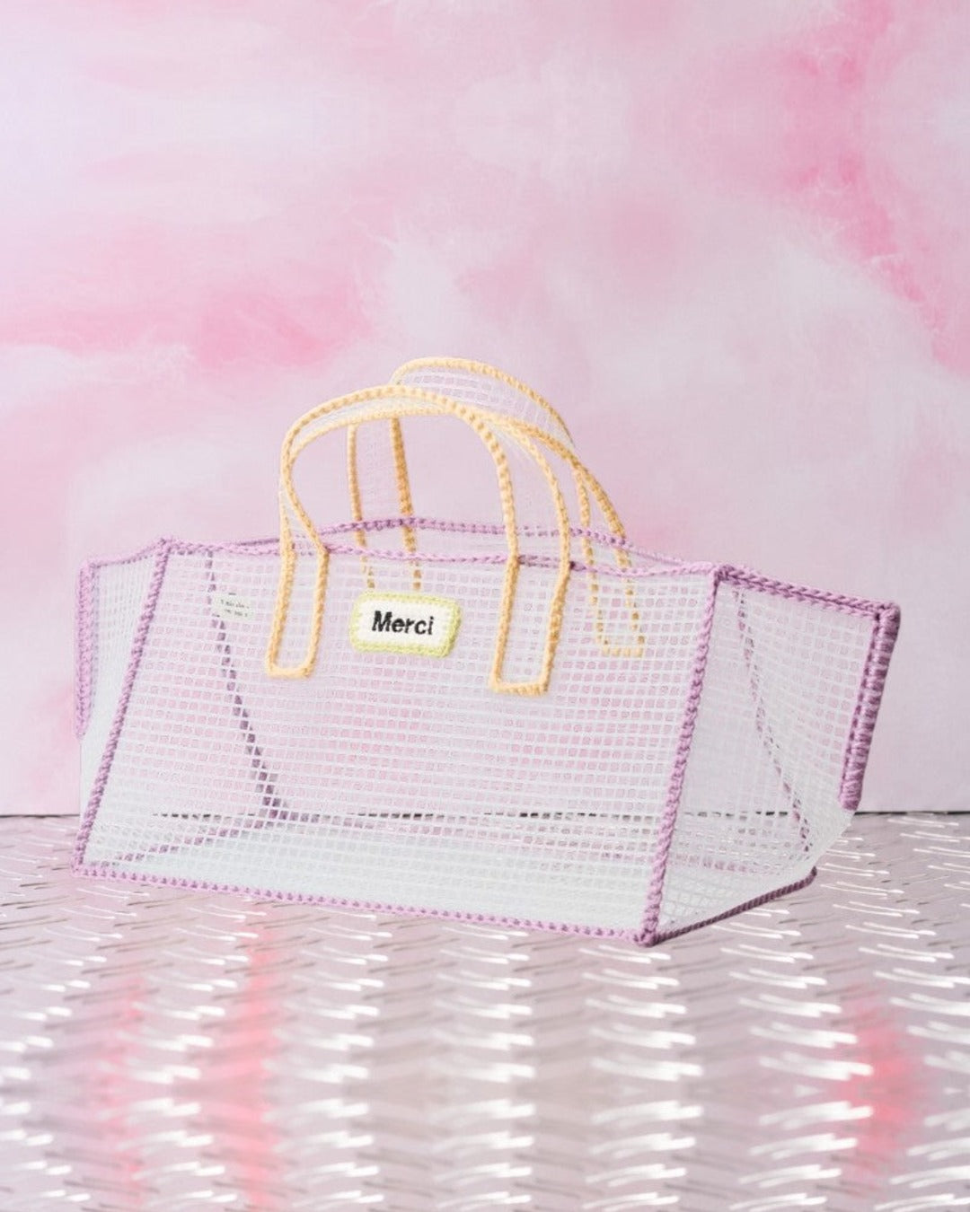 Merci x Mimi Salon - Mimi Salon x Merci - Basket Bag L - Purple & Yellow
