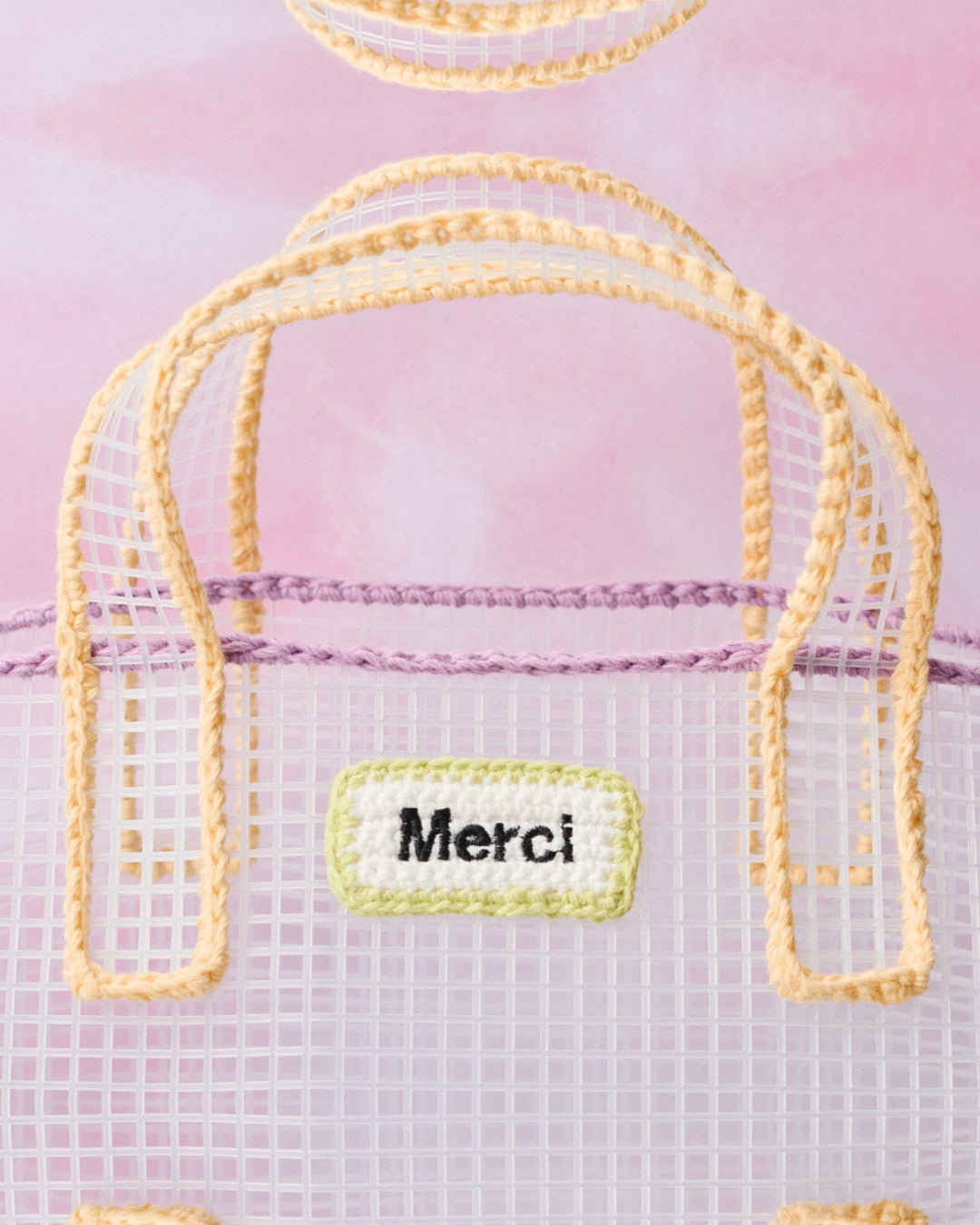 Merci x Mimi Salon - Sac Panier L - Violet & Jaune