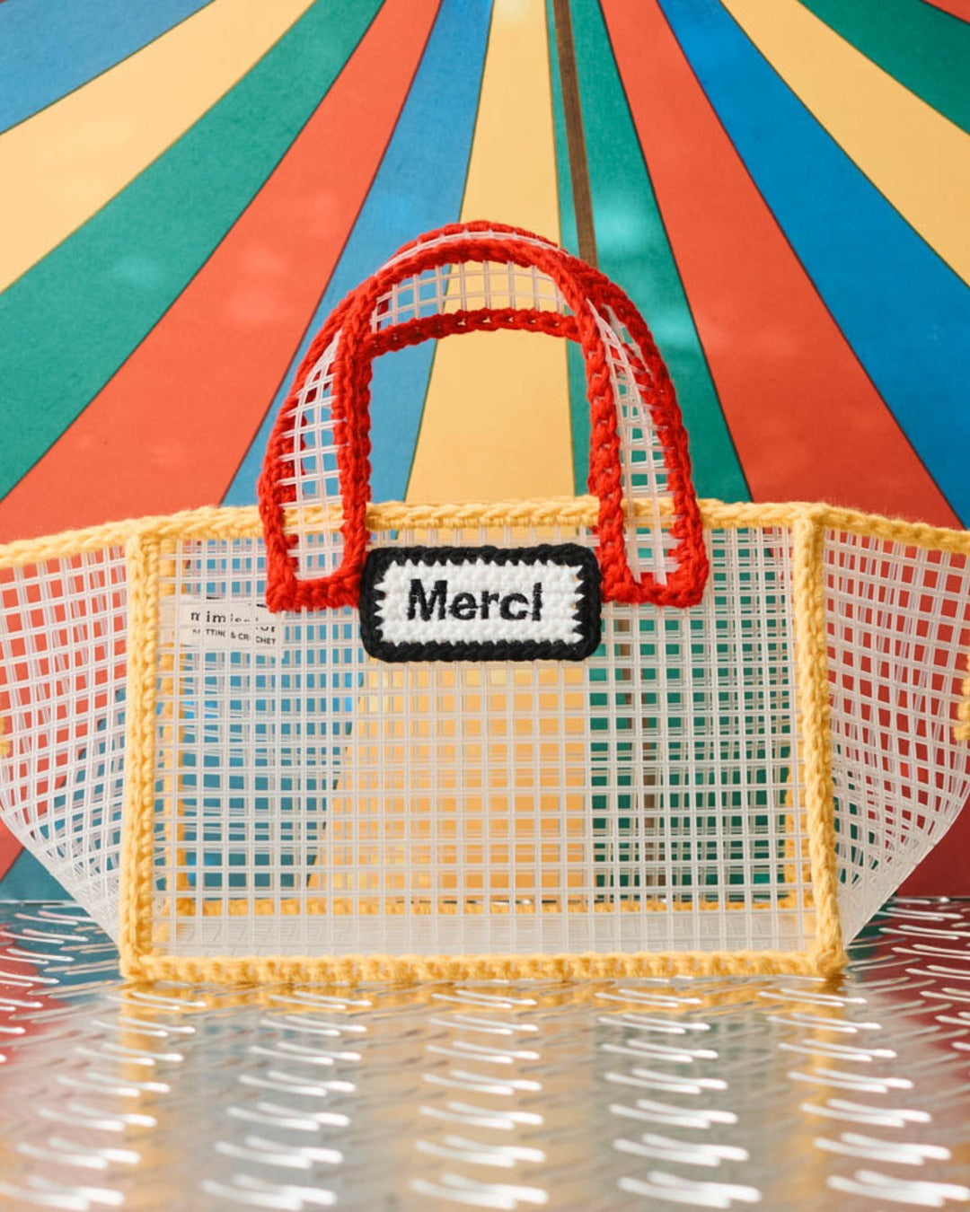 Merci x Mimi Salon - Sac Panier Xs - Jaune & Rouge