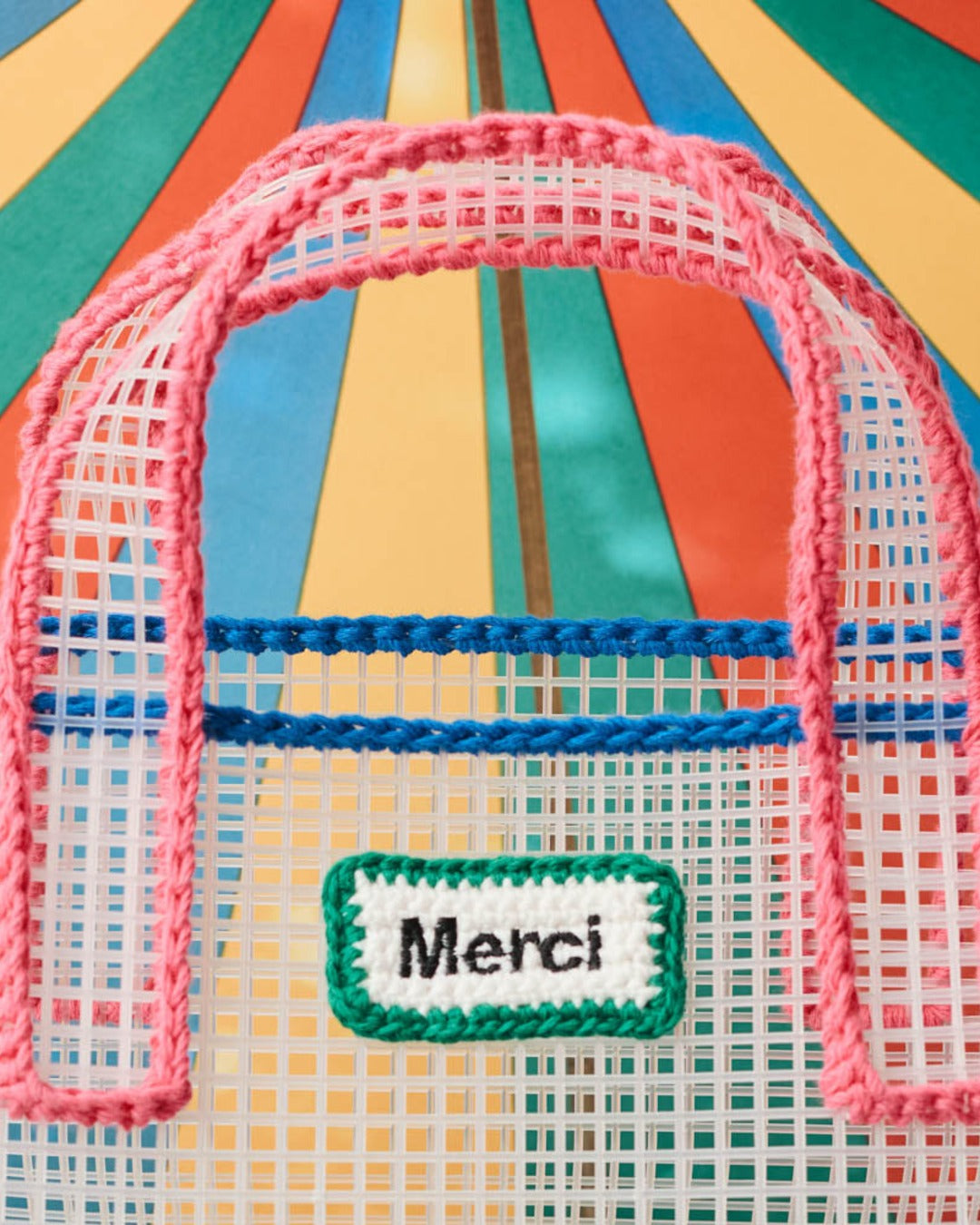 Merci x Mimi Salon - Mimi Salon x Merci - Basket Bag L - Blue & Pink