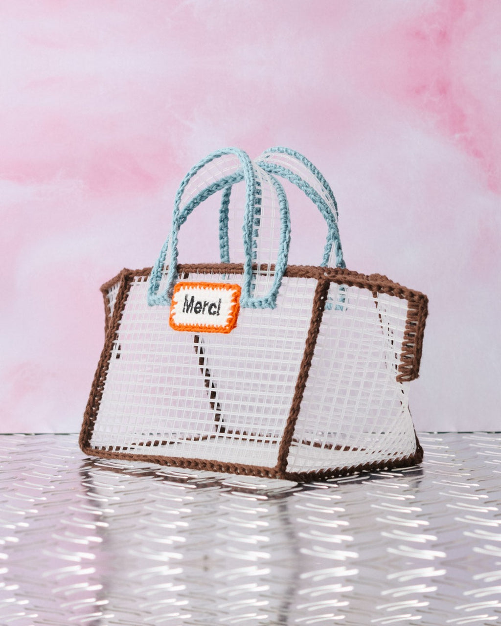 Merci x Mimi Salon - Sac Panier Xs - Marron & Bleu