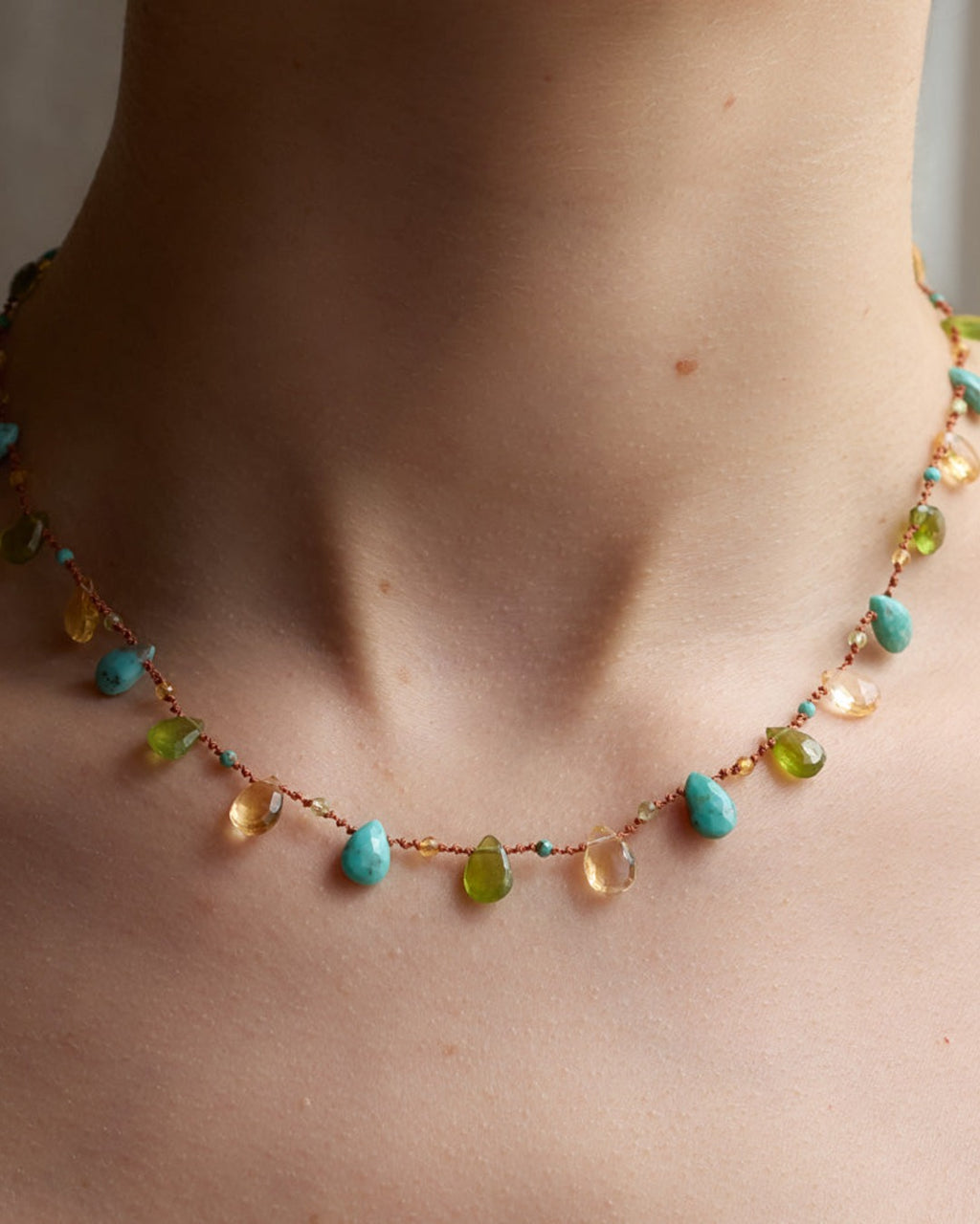 Merci x Ivarene - Ivarene x Merci - Necklace - Vesuvianite Citrine & Turquoise