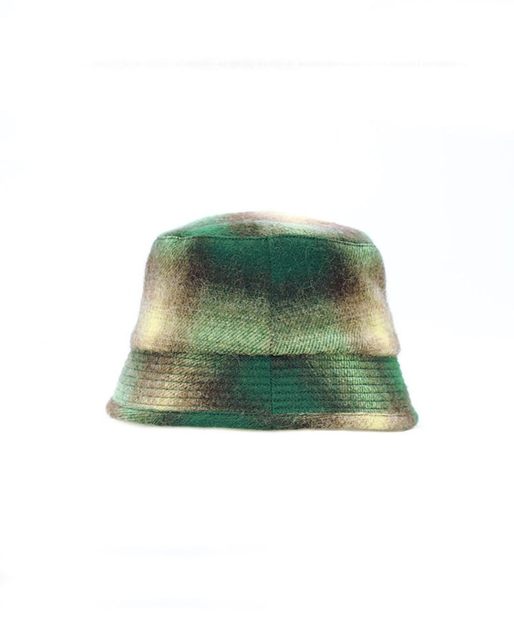 Cableami - 70s Wool Shaggy Check Hat - Green