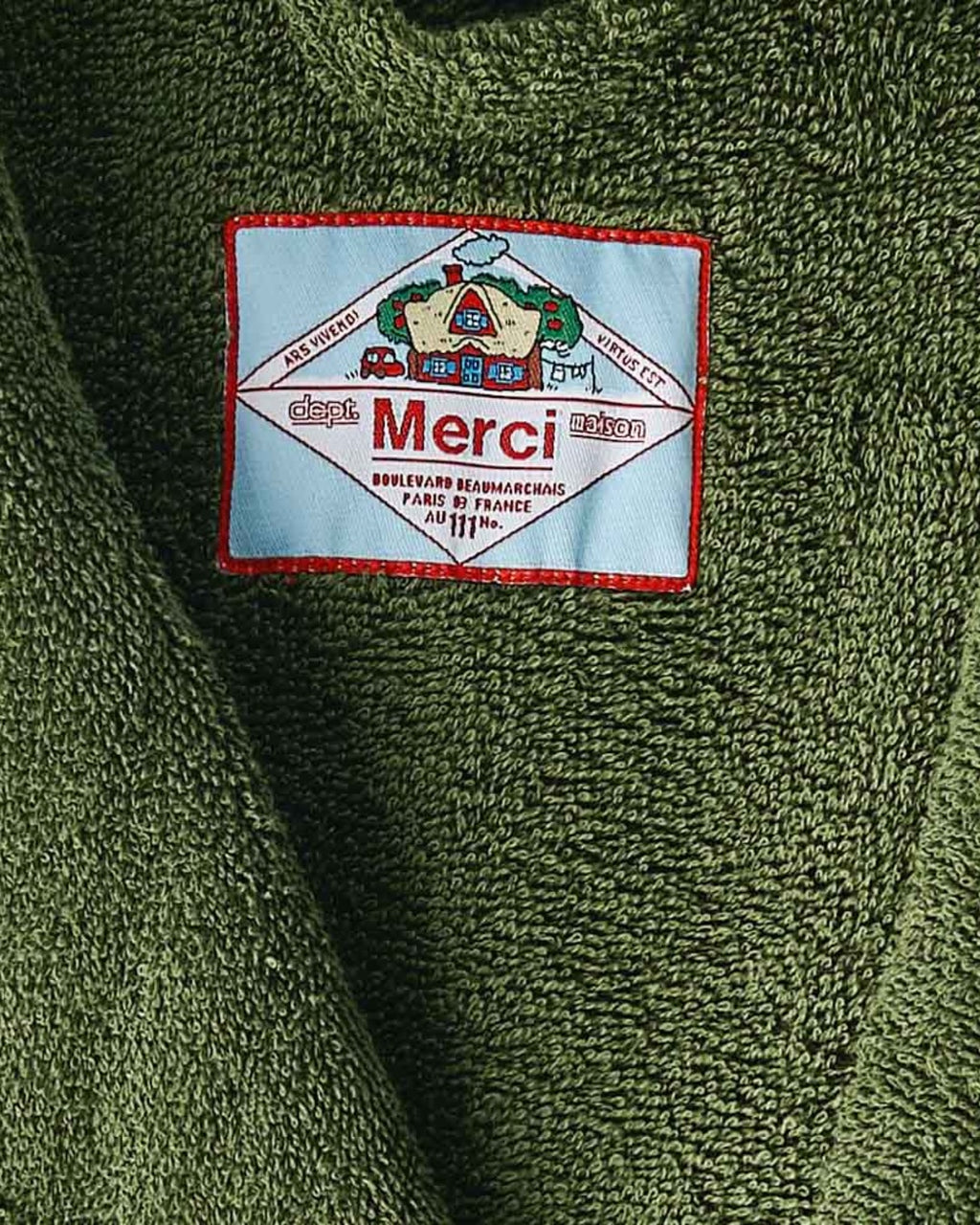 Merci - Peignoir En Éponge - Kaki Ombre