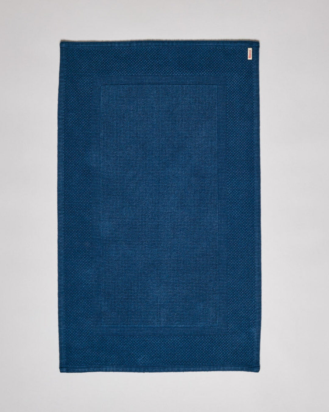 Merci - Tapis De Bain En Coton - Bleu Nuit