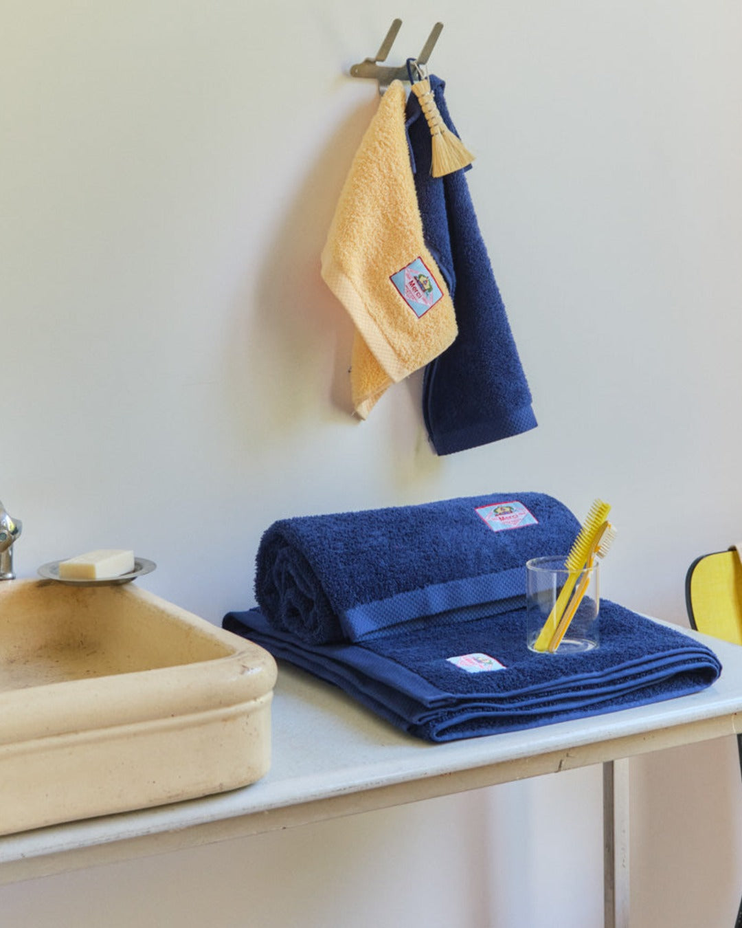 Merci - Terry Cloth Bath Towel - Blue Night