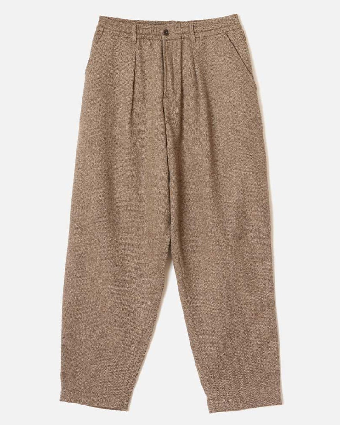Universal Works - Pantalon Pleated Track - Marron