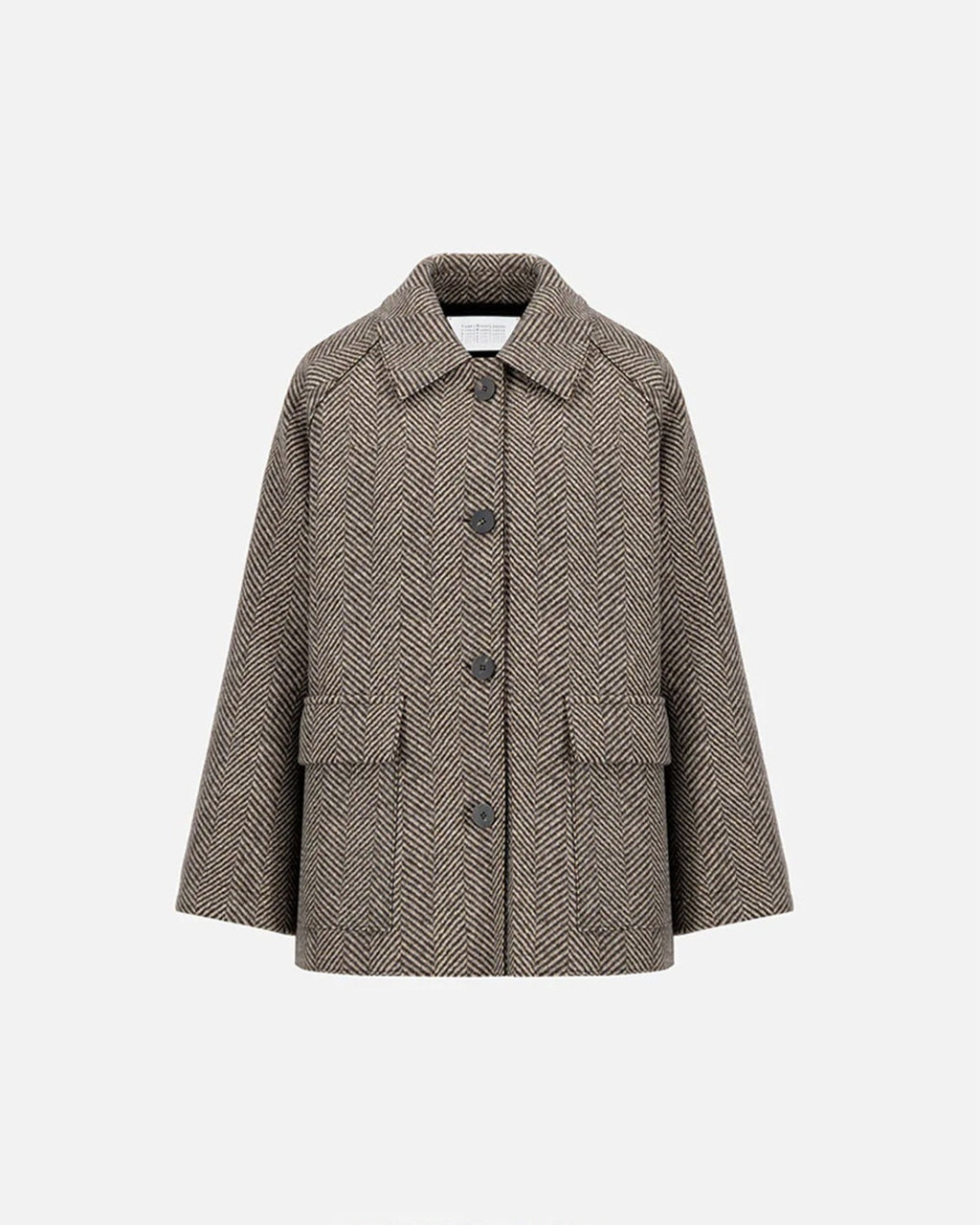 Harris Wharf London - Manteau Raglan - Crème & Marron