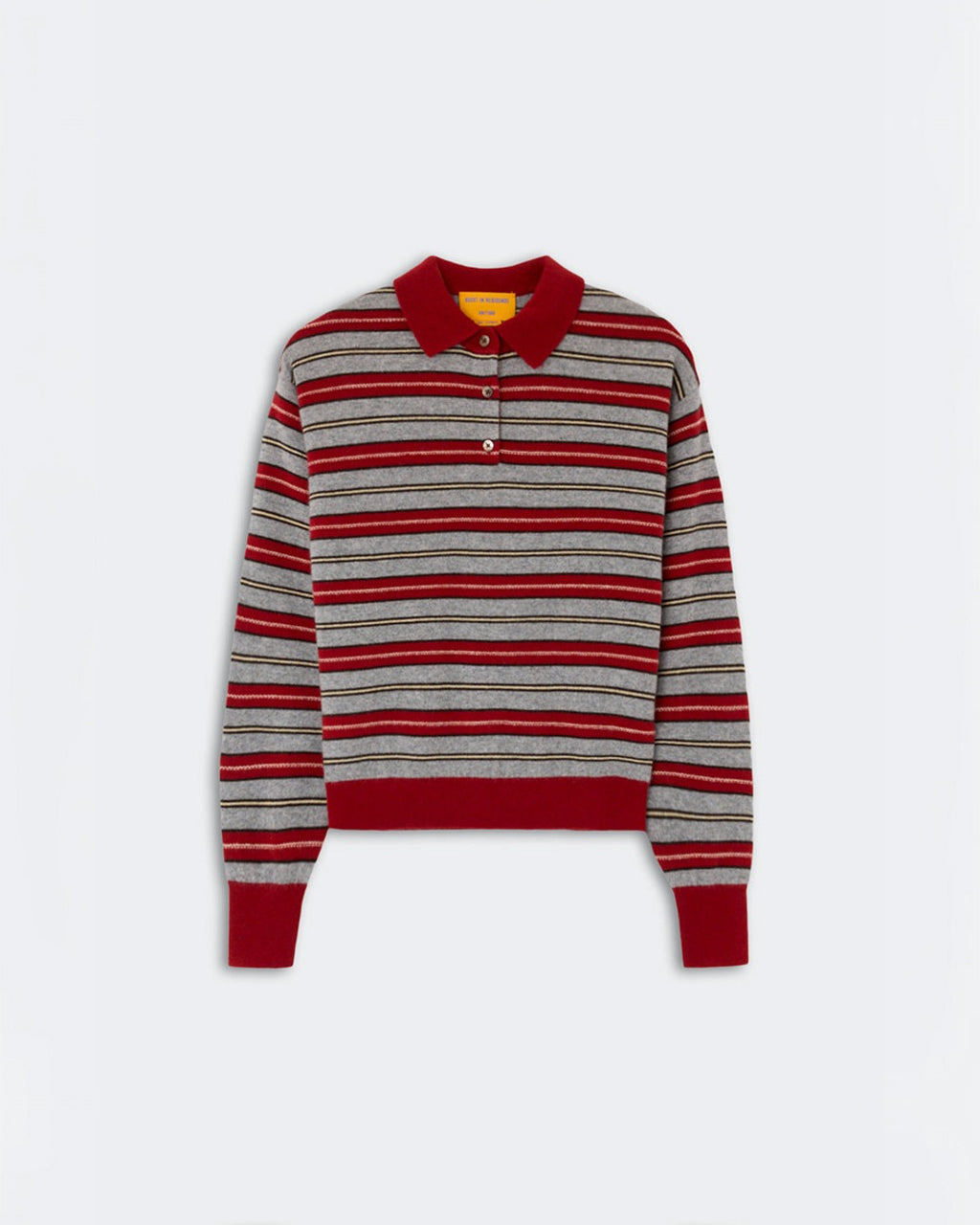 Guest In Residence - Polo Collegiate Rayé - Carmine Combo