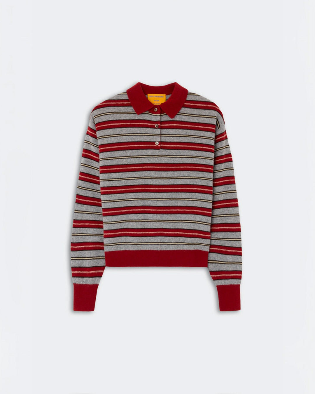 Guest In Residence - Polo Collegiate Rayé - Carmine Combo