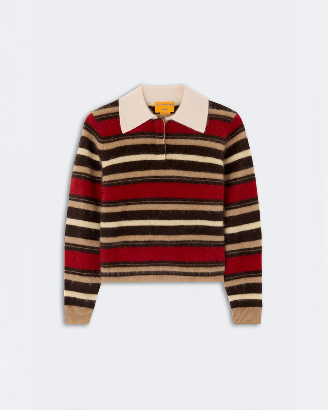 Guest In Residence - Pull Grizzly Cropped Rugby - Carmine Combo