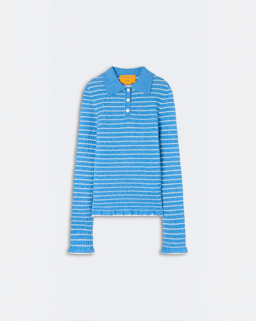 Guest In Residence - Polo Smocked Shrunken - Delft Blue & Cream