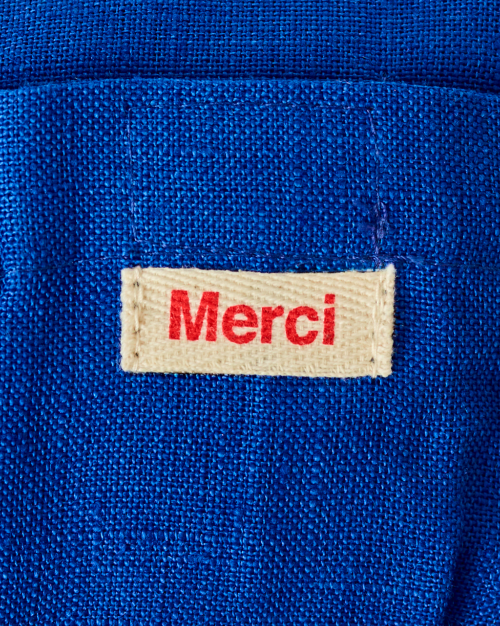 Merci - Trousse En Lin Lavé - Bleu Cobalt 60