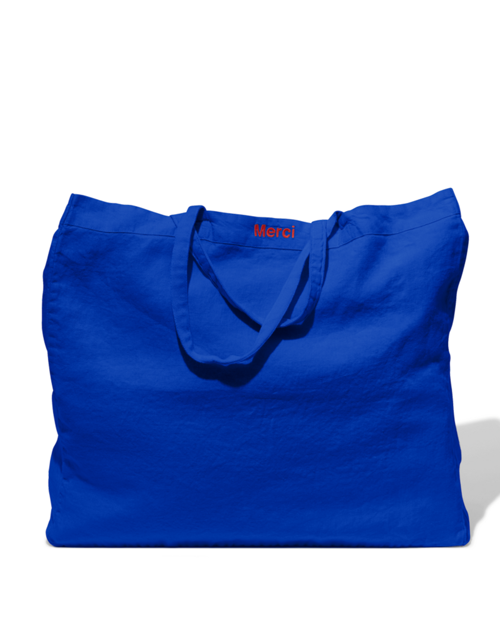 Merci - Cabas En Lin Lavé - Bleu Cobalt 60
