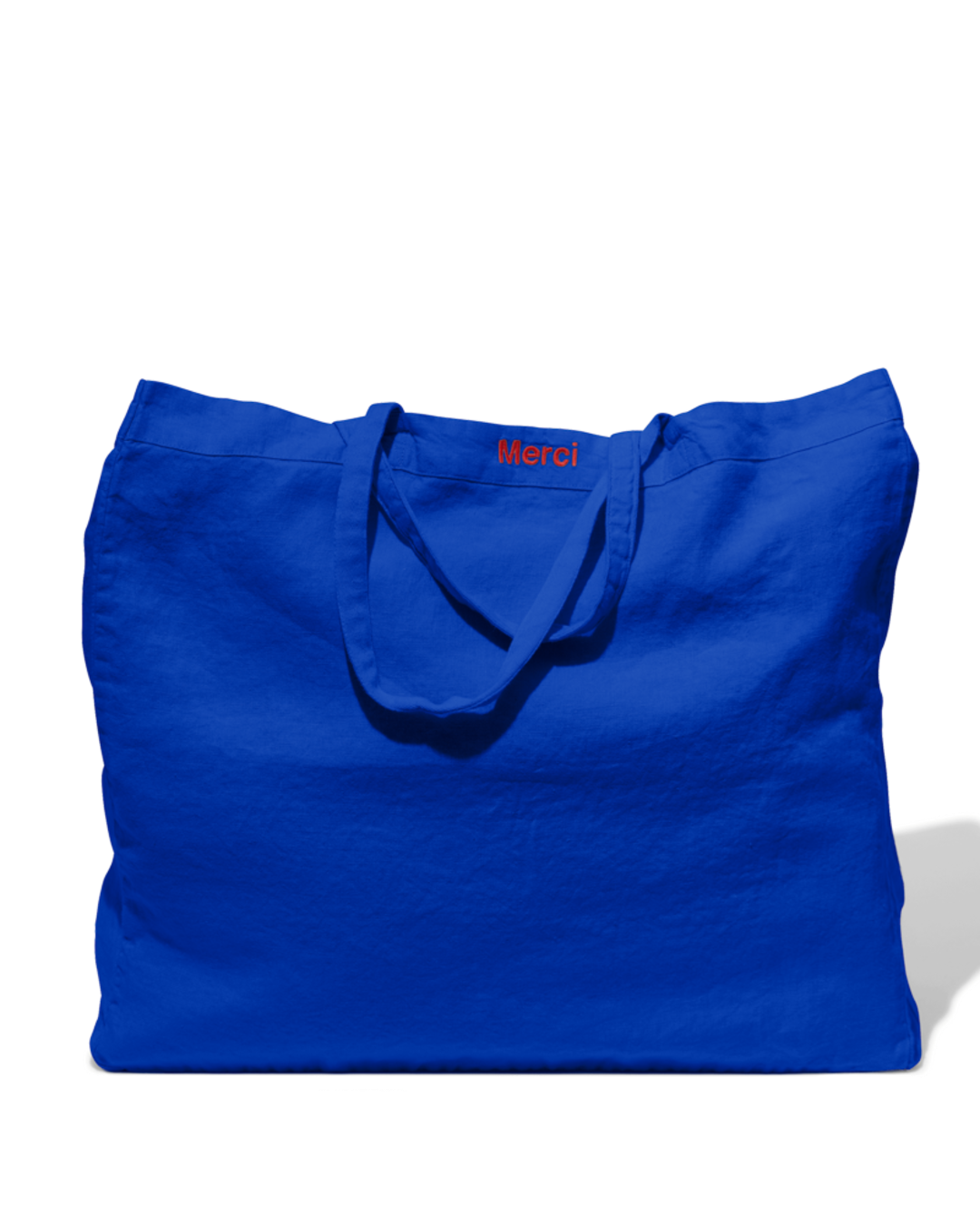 Merci - Cabas En Lin Lavé - Bleu Cobalt 60