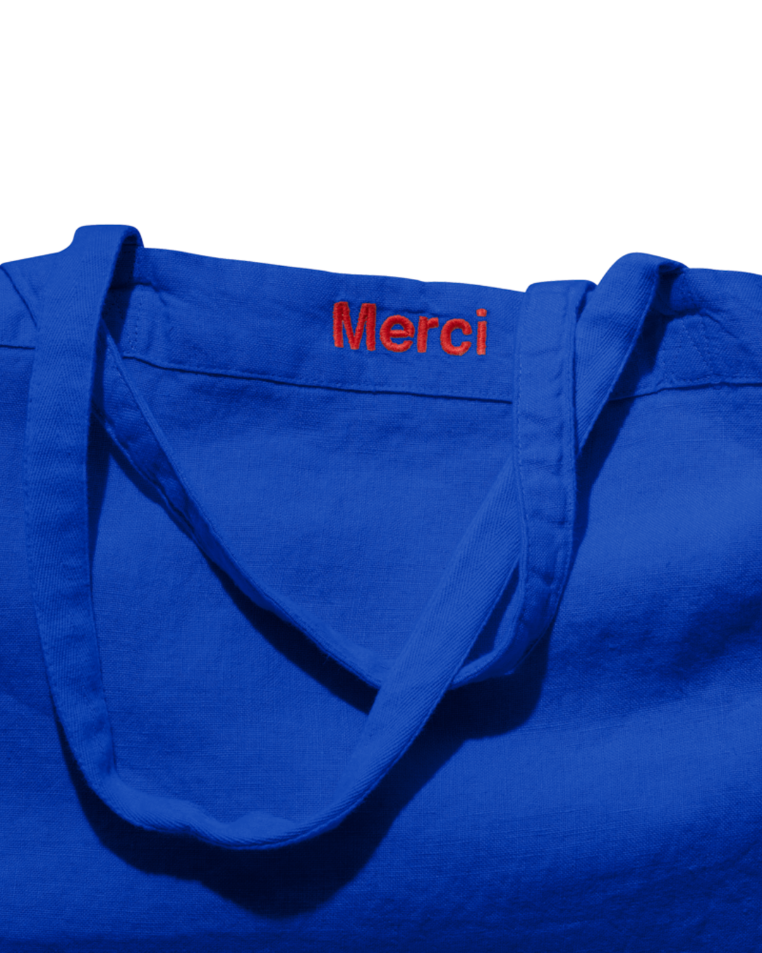Merci - Cabas En Lin Lavé - Bleu Cobalt 60