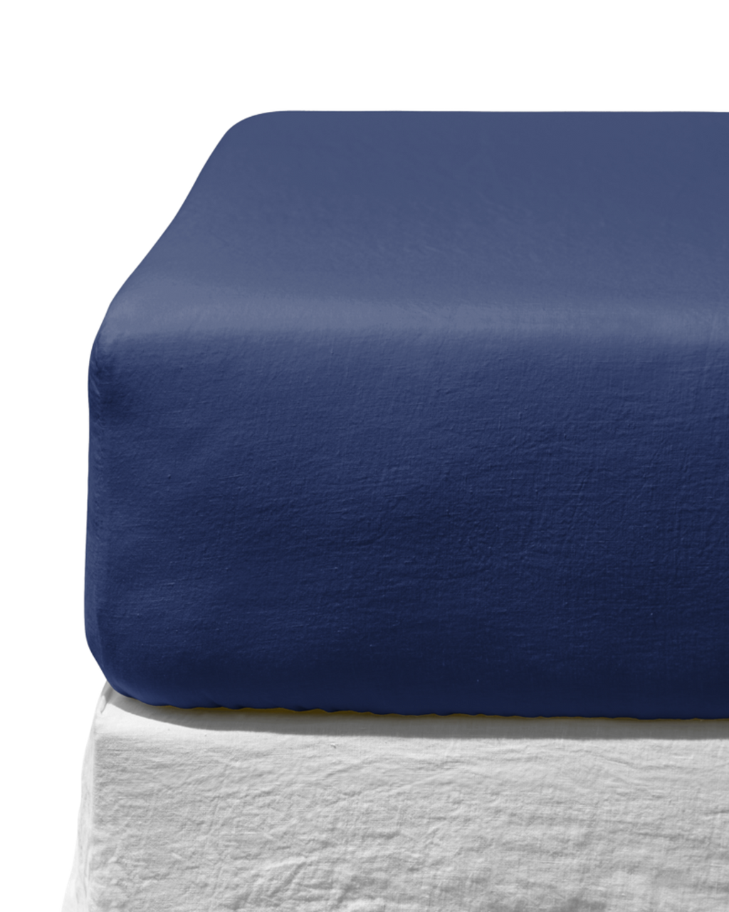 Merci - Drap Housse En Lin Lavé - Bleu Pacifique