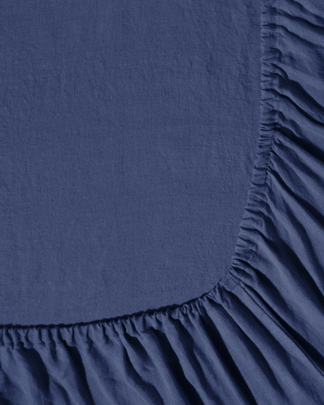 Merci - Drap Housse En Lin Lavé - Bleu Pacifique