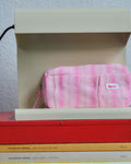 Merci - Washed linen pencil case - Pink Weft Stripes
