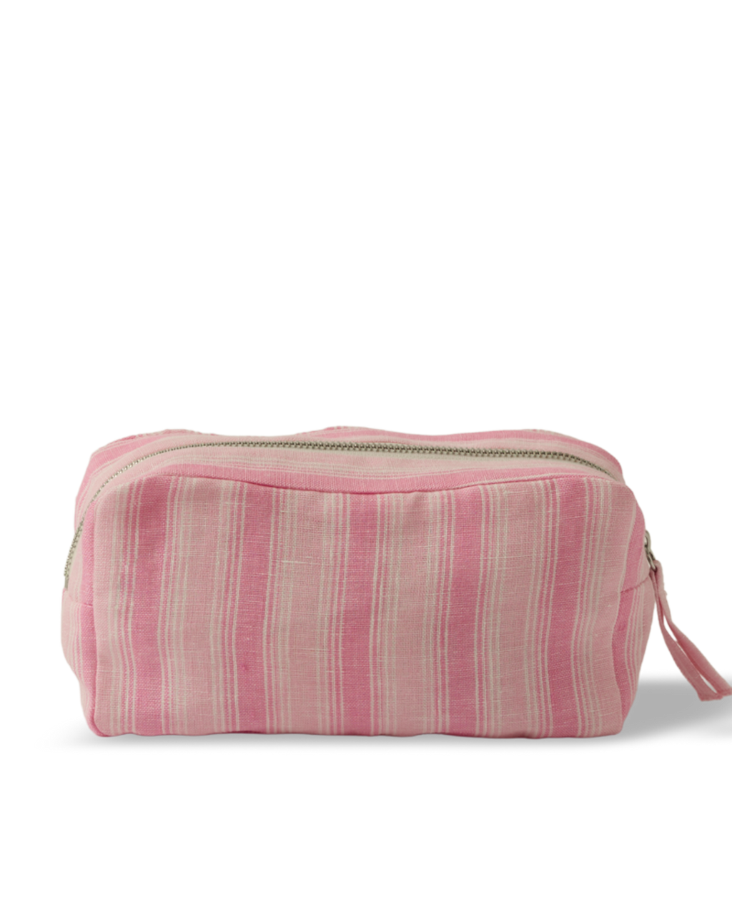Merci - Washed linen pencil case - Pink Weft Stripes