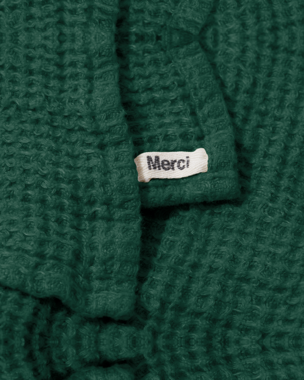 Merci - Linen bath towel - Waffle - Sequoia Green