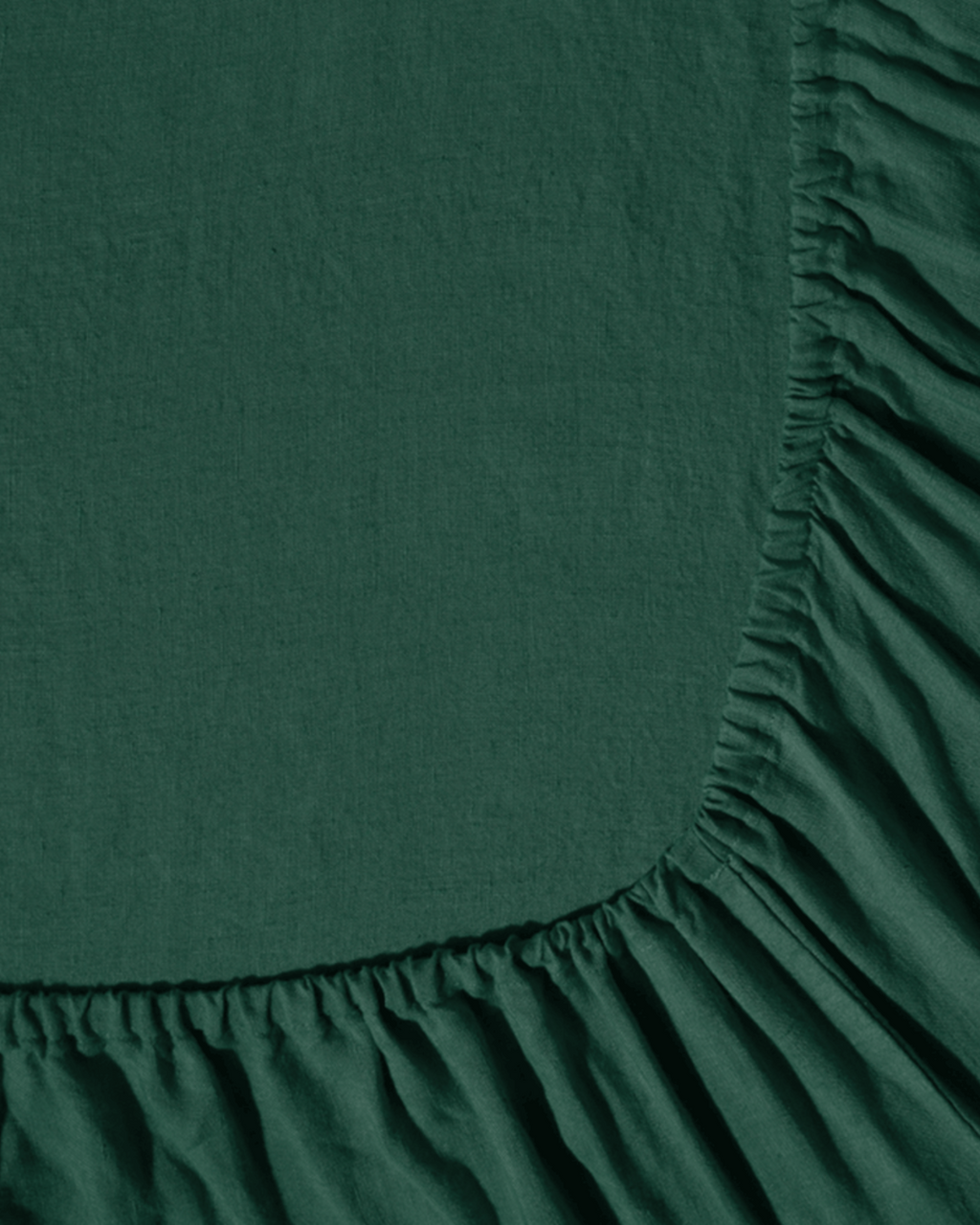 Merci - Washed linen fitted sheet - Sequoia Green