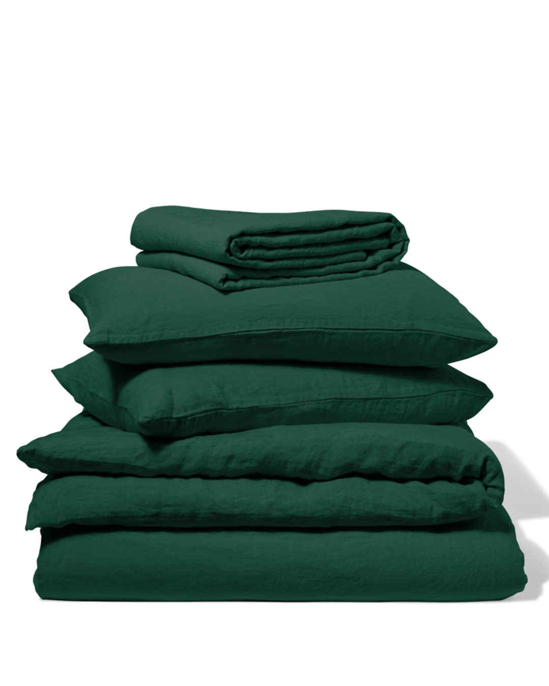 Merci - Washed linen fitted sheet - Sequoia Green
