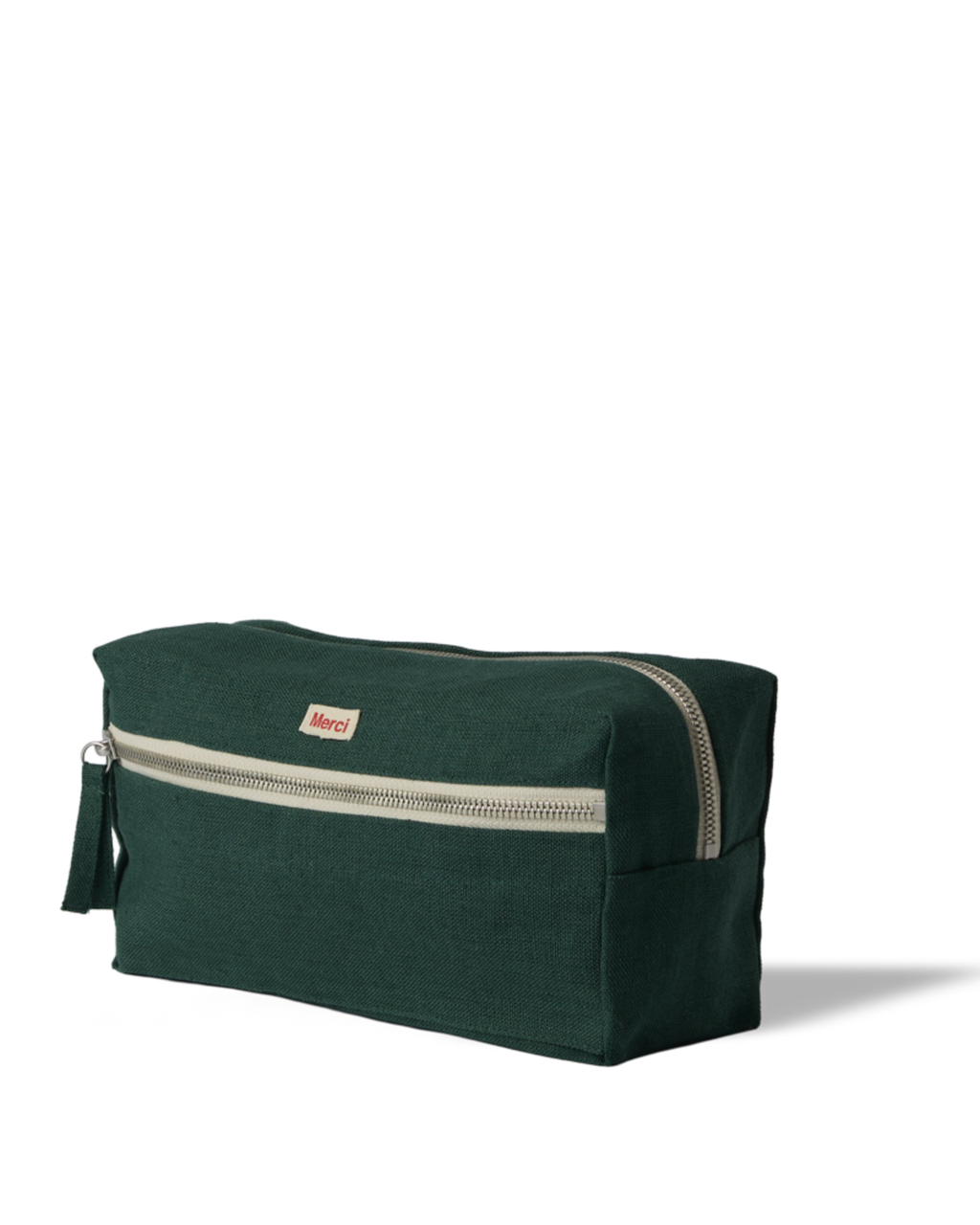 Merci - Trousse De Toilette En Lin Lavé - Vert Séquoia