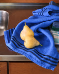 Merci - Washed linen tea towel - Blue Cobalt-60