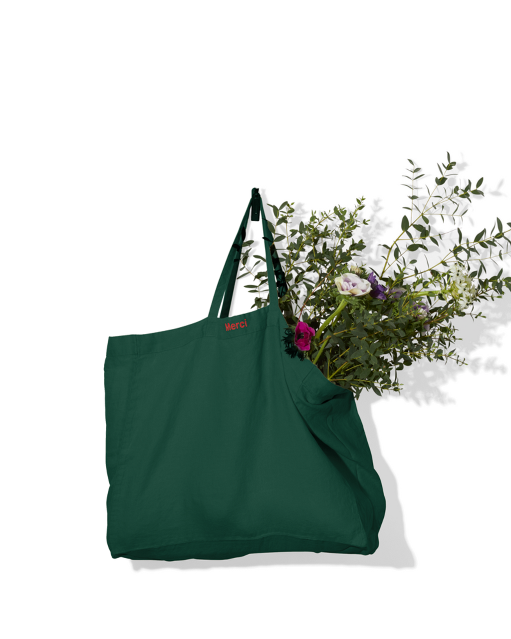 Merci - Washed linen Merci shopping bag - Sequoia Green