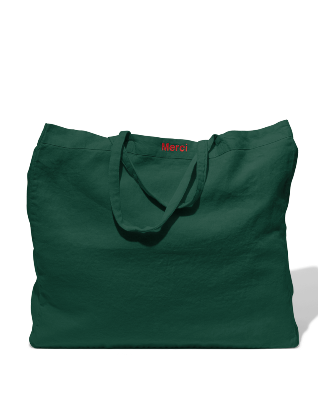 Merci - Washed linen Merci shopping bag - Sequoia Green
