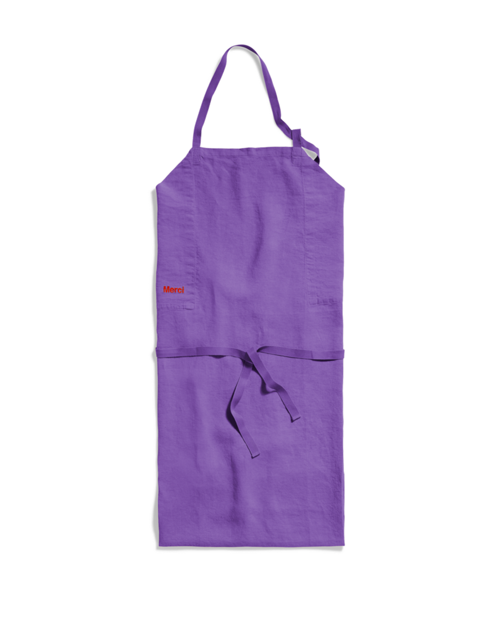 Merci - Washed linen apron - Storm Violet