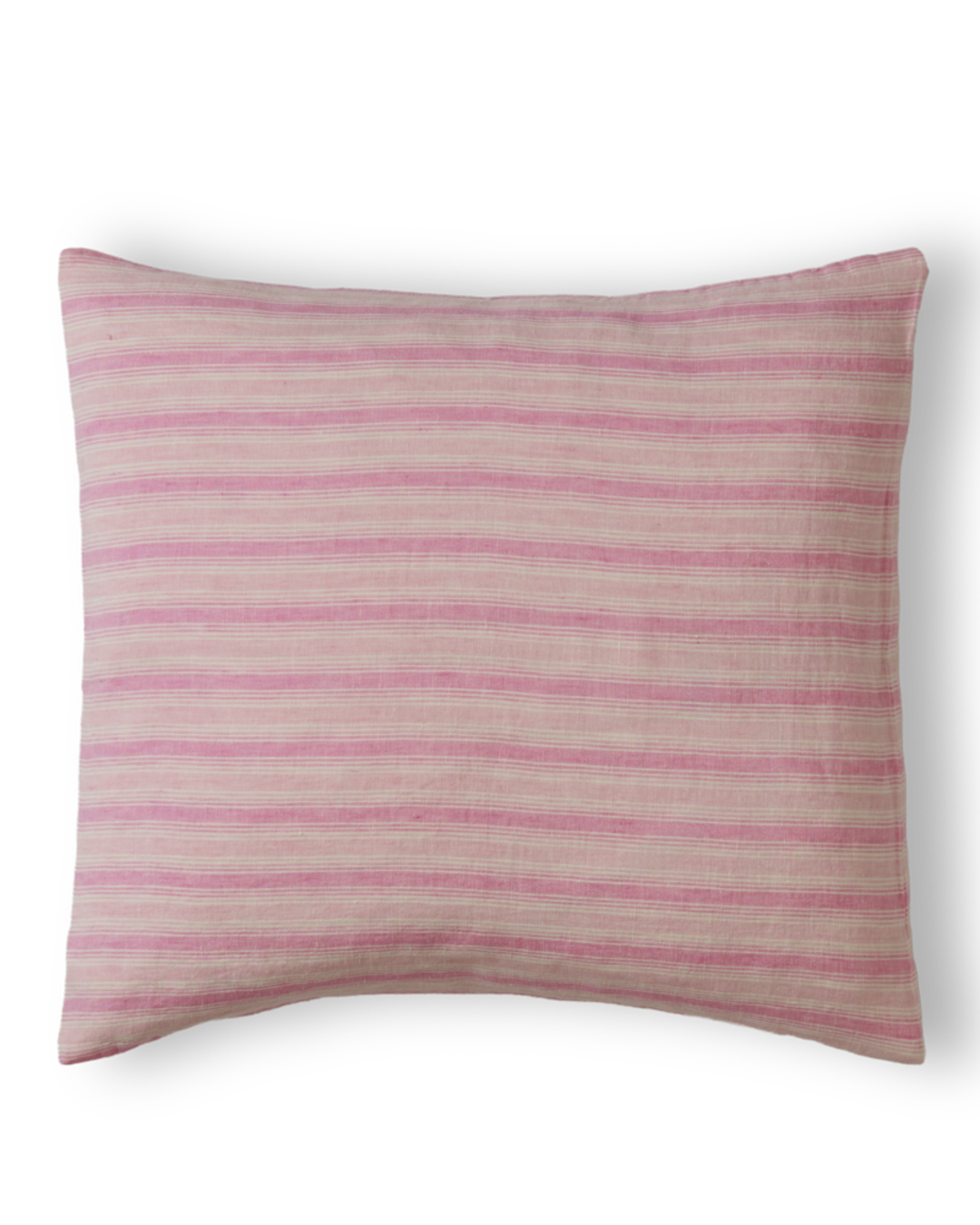 Merci - Washed linen pillowcase - Pink Weft Stripes