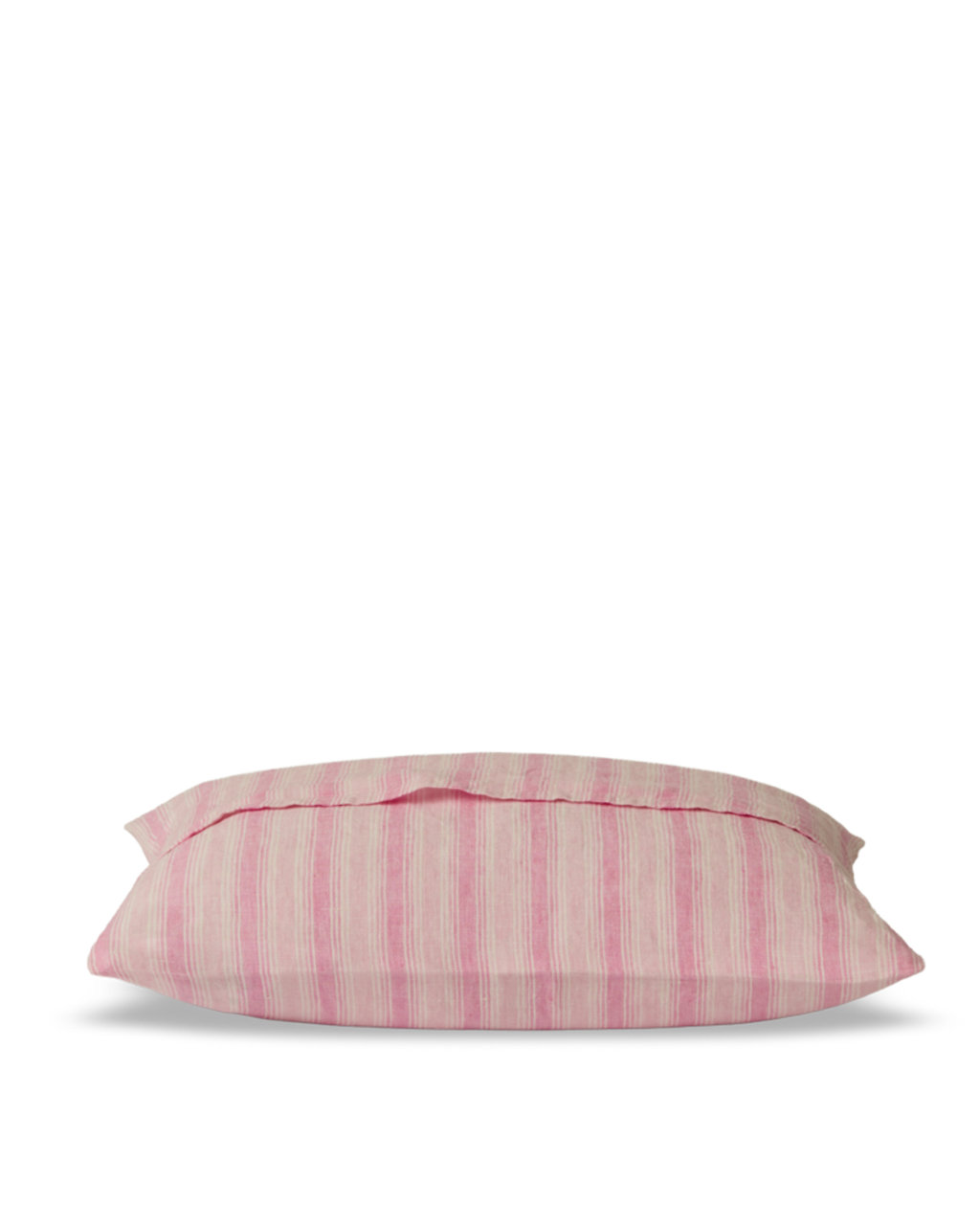 Merci - Washed linen pillowcase - Pink Weft Stripes