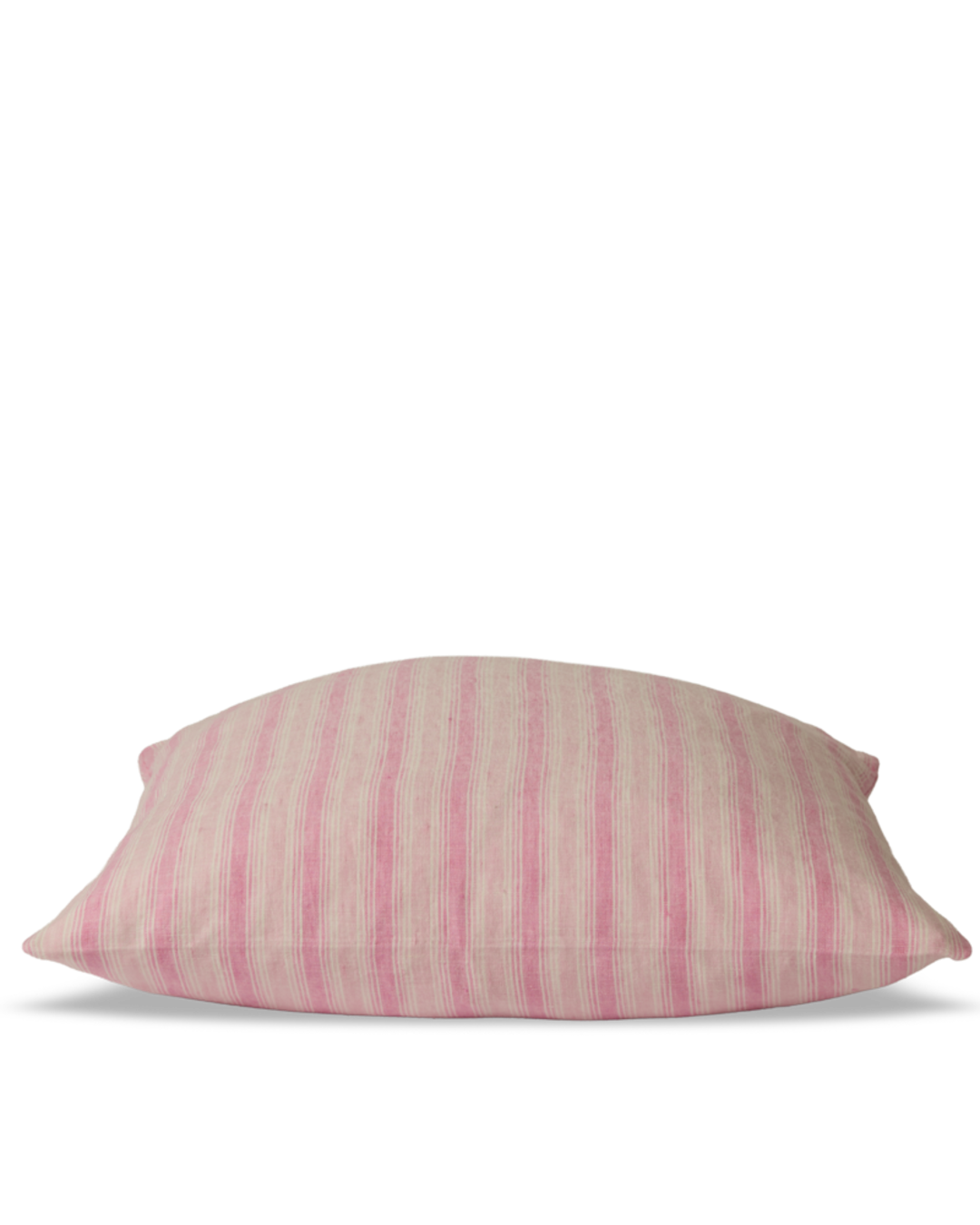 Merci - Taie D'Oreiller En Lin Lavé - Rayures Trame Rose