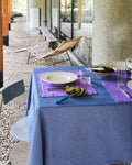 Merci - Washed linen tablecloth - Blue Pacific
