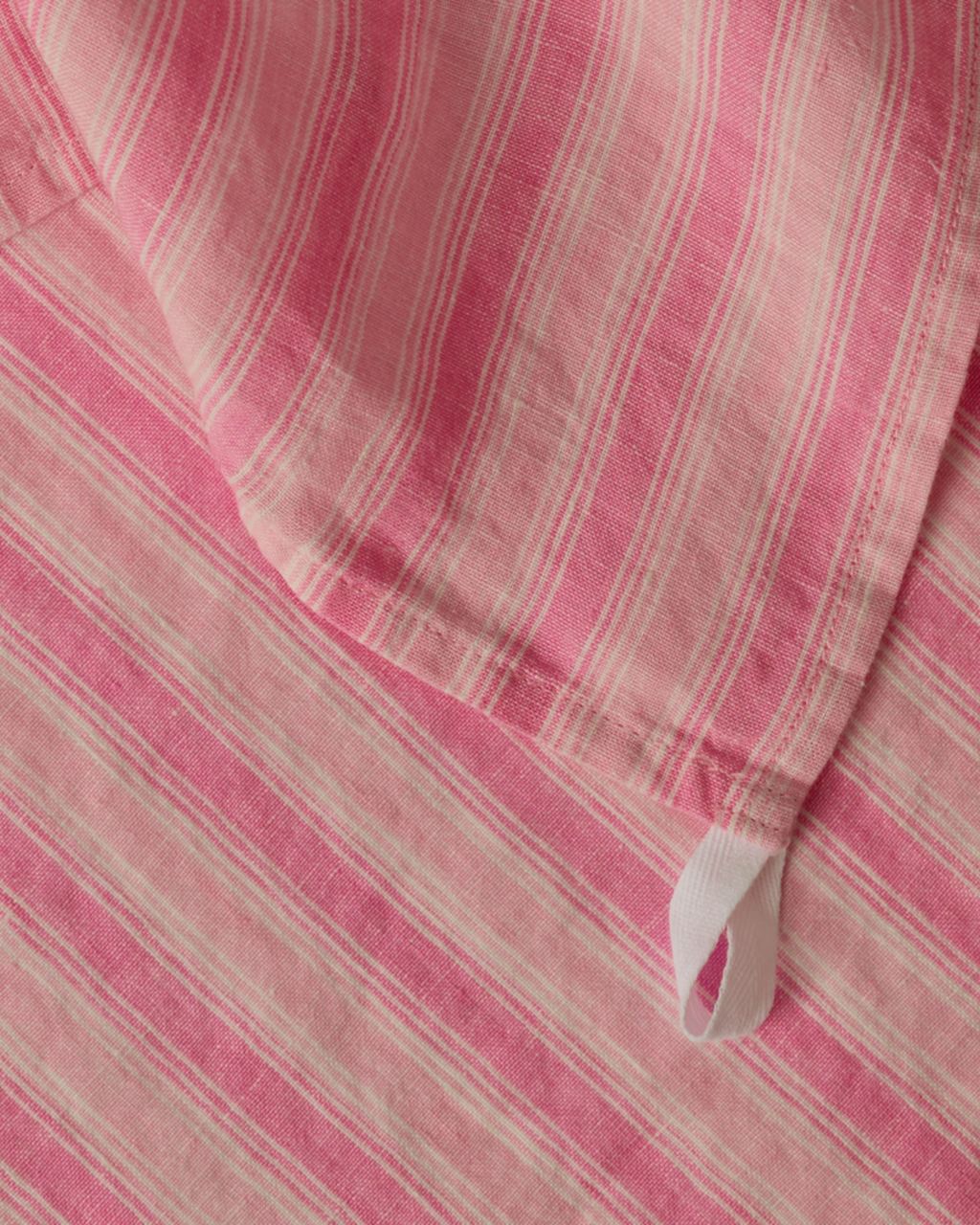 Merci - Torchon En Lin Lavé - Rayures Trame Rose