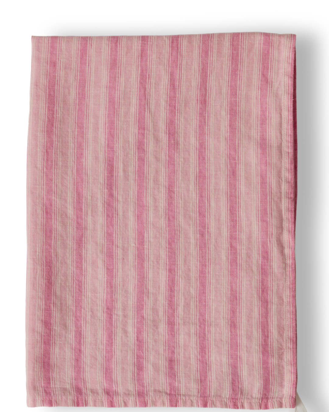 Merci - Torchon En Lin Lavé - Rayures Trame Rose