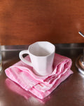 Merci - Washed linen napkin - Pink Weft Stripes