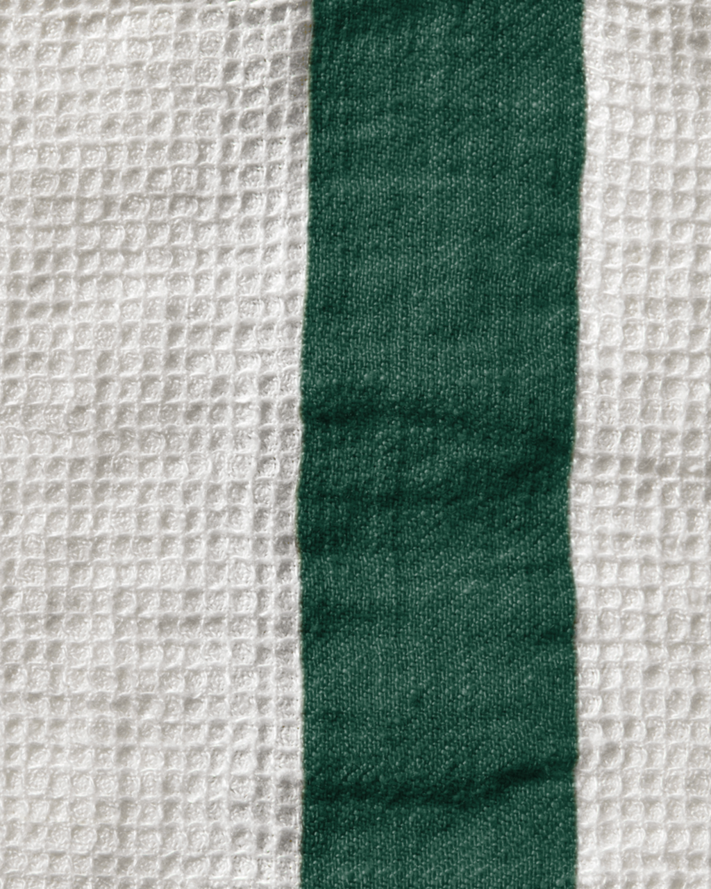 Merci - Linen bath towel - Honeycomb - Sequoia Green Stripe