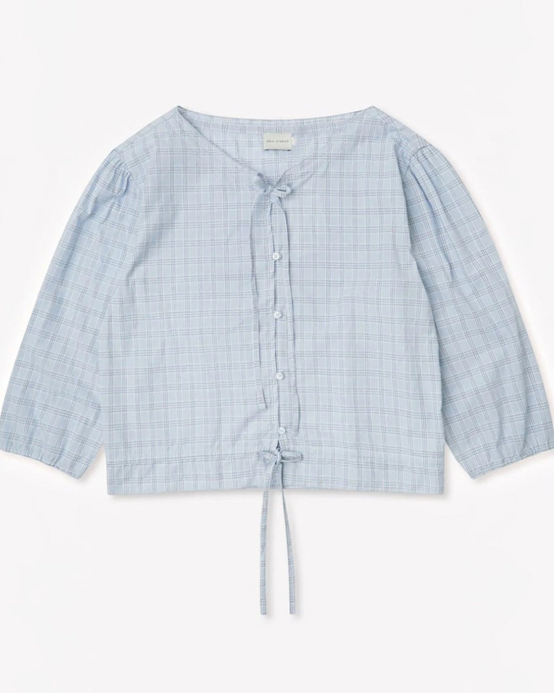 Deiji Studio - Chemise À Cordons - Carreaux Bleu