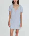 Deiji Studio - Robe Courte Boutonnée - Carreaux Bleu