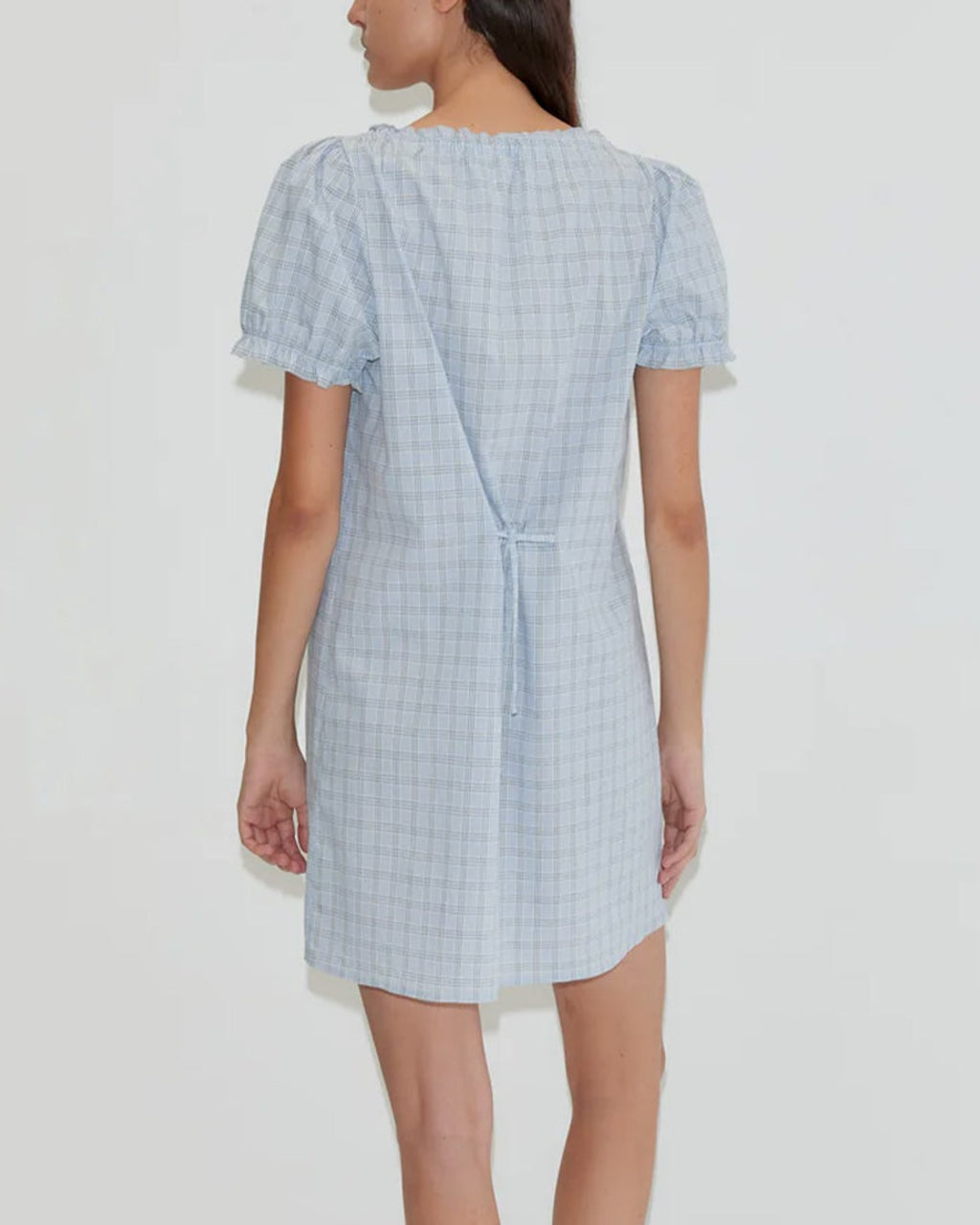 Deiji Studio - Robe Courte Boutonnée - Carreaux Bleu