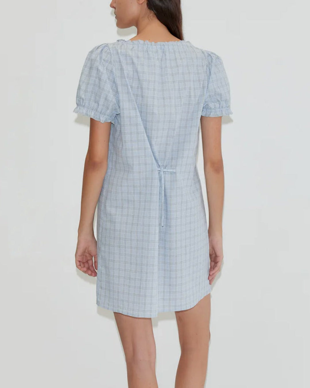 Deiji Studio - Short Buttoned Dress - Checks Blue