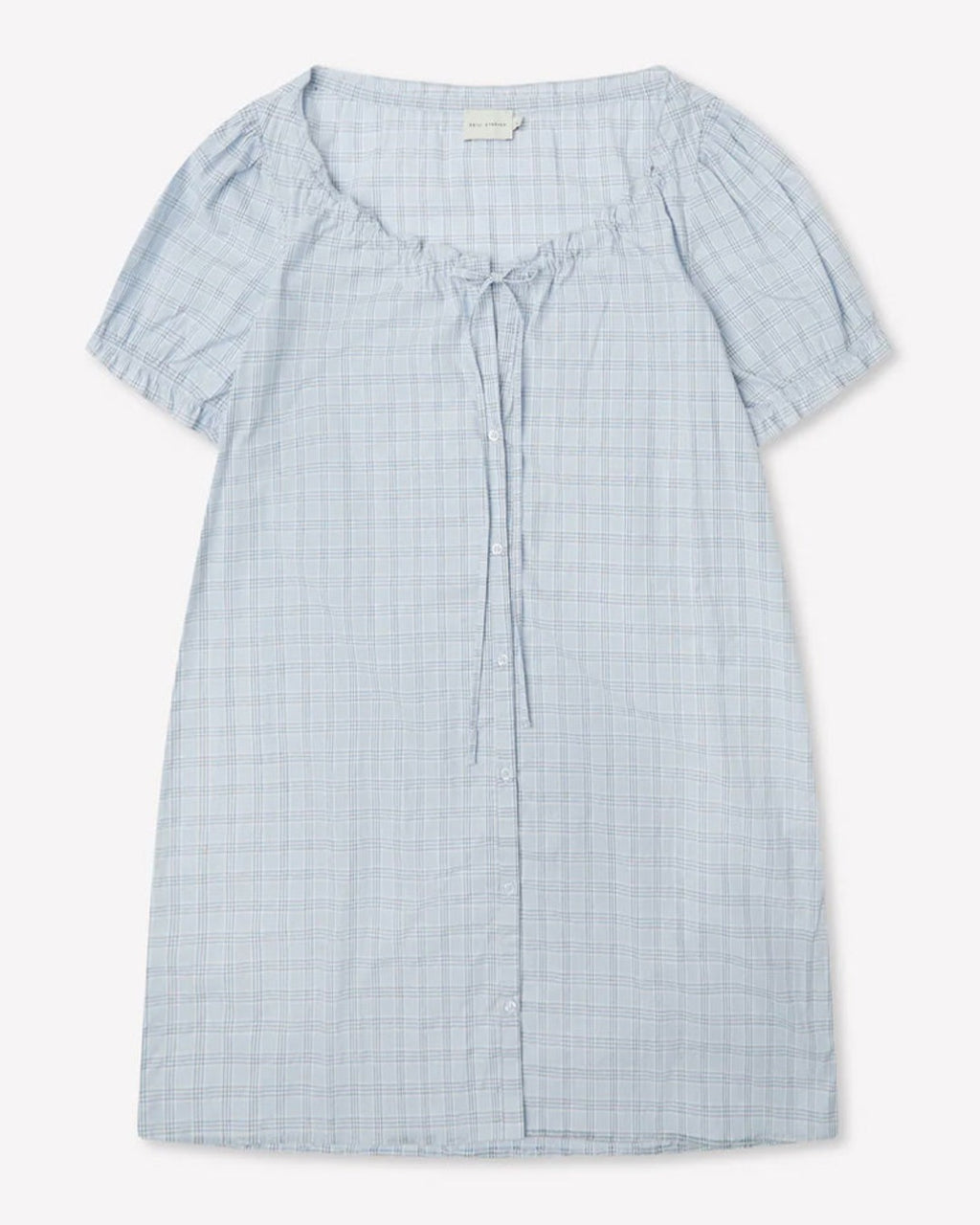 Deiji Studio - Robe Courte Boutonnée - Carreaux Bleu