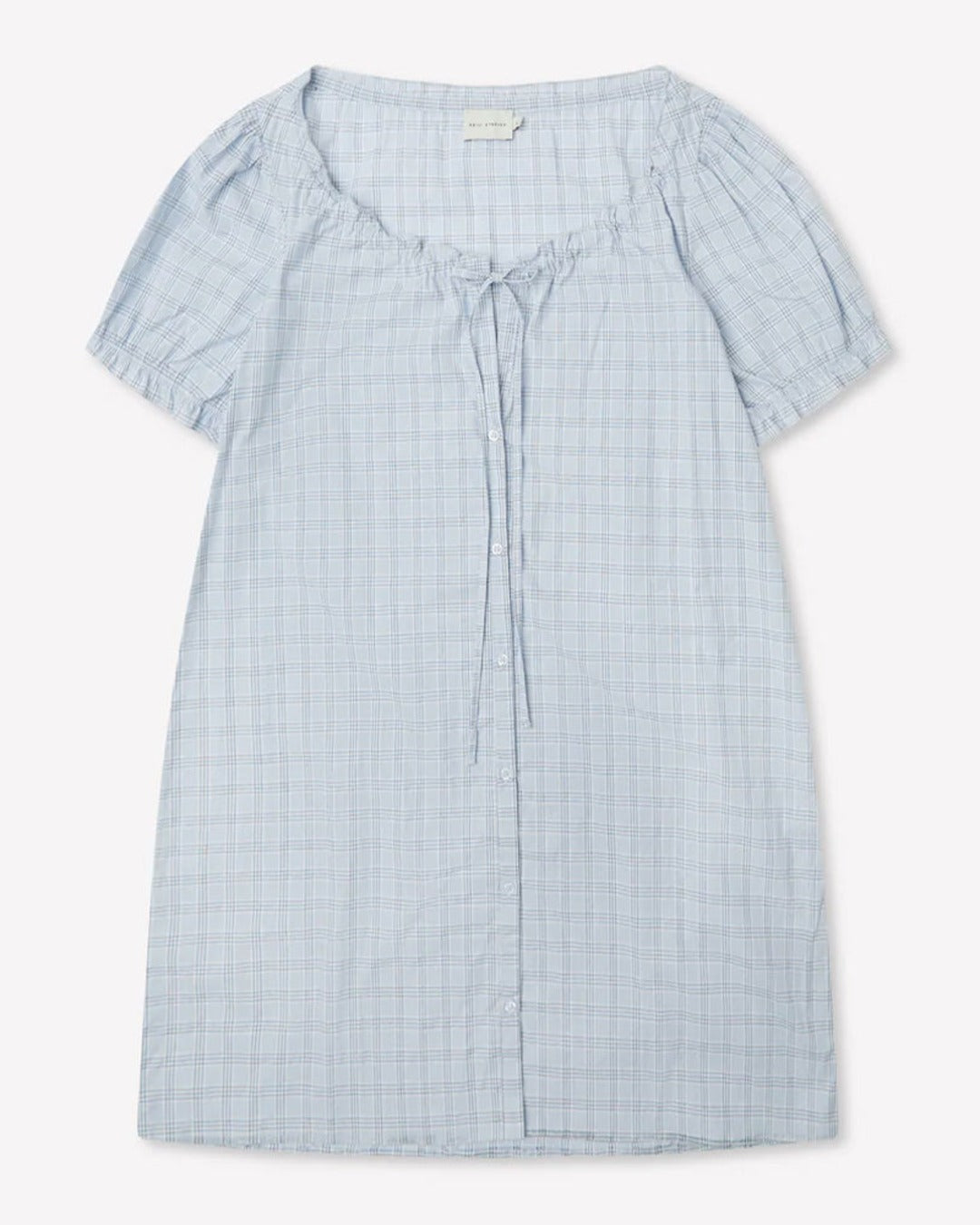 Deiji Studio - Robe Courte Boutonnée - Carreaux Bleu