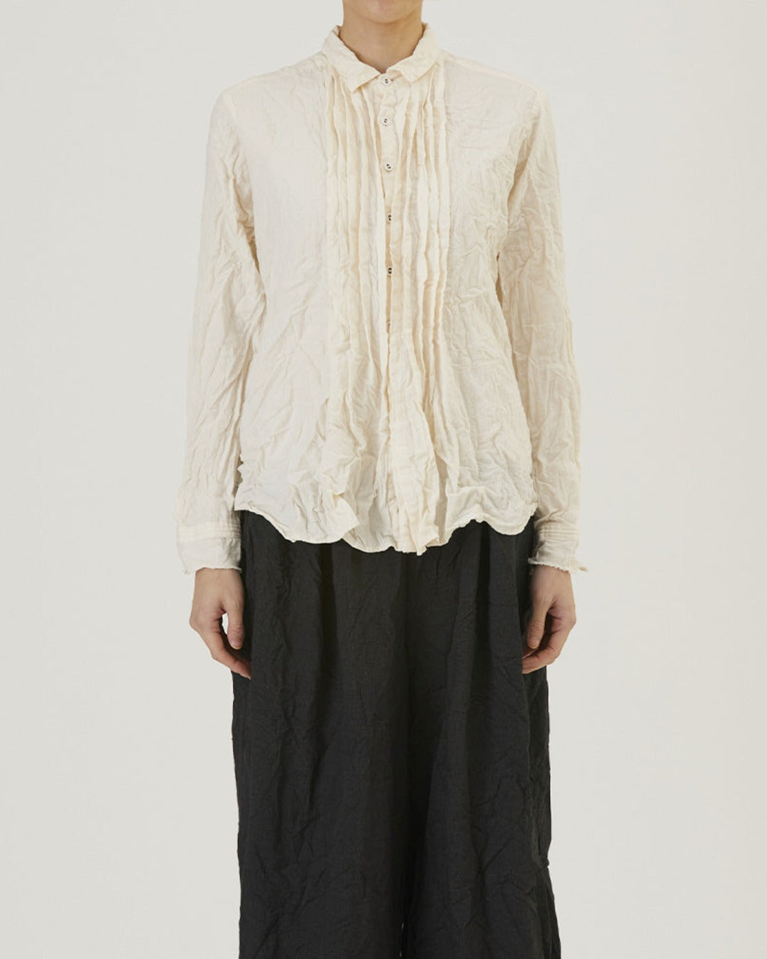 Pas De Calais - Crinkled Blouse - Ivory